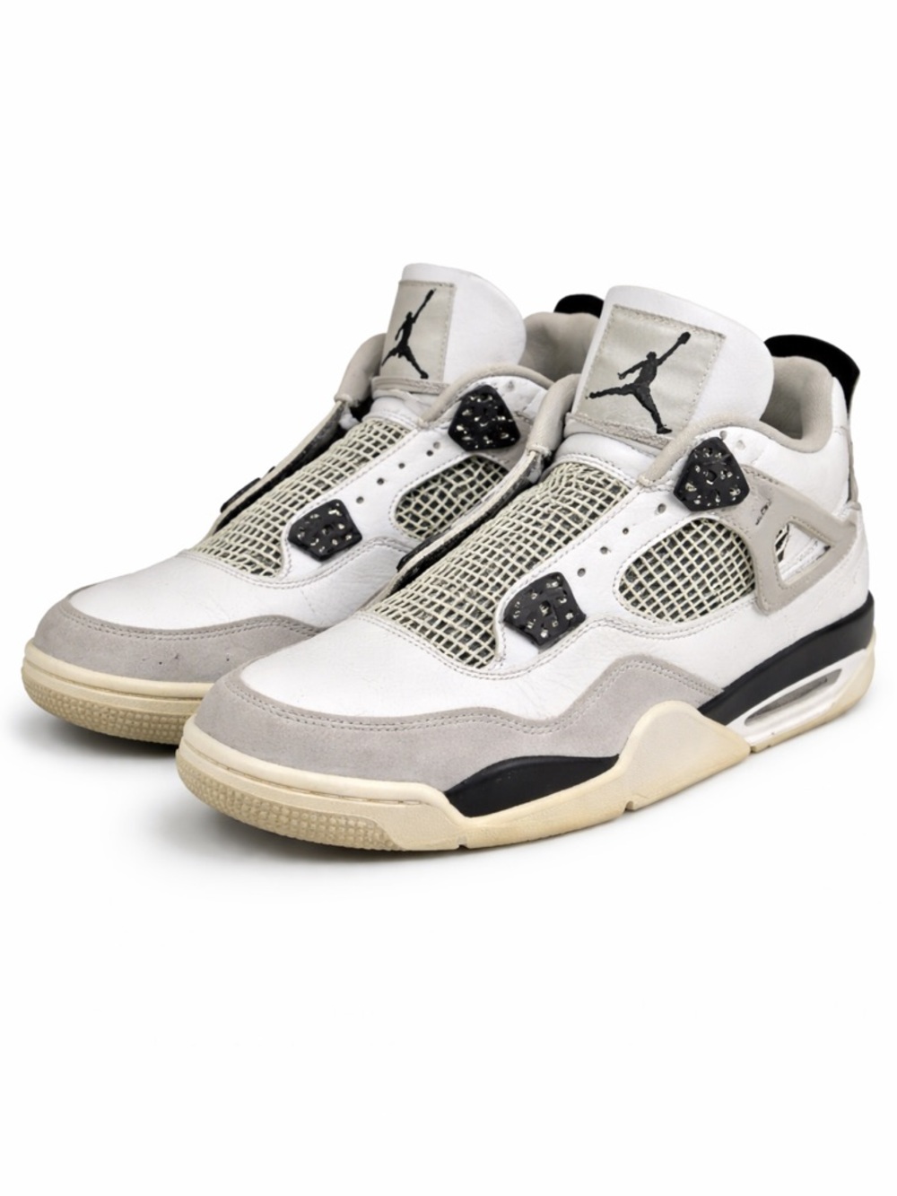 Air Jordan 4 Retro White Oreo (Tech White) Men’s Sneakers No Laces‎ No Box Used